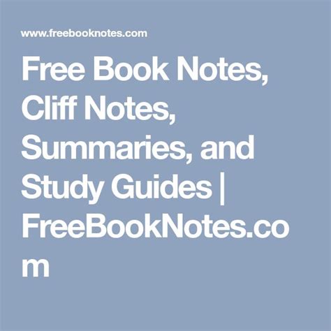 spark notes|Free Book Notes, Cliff Notes, Summaries, and Study .